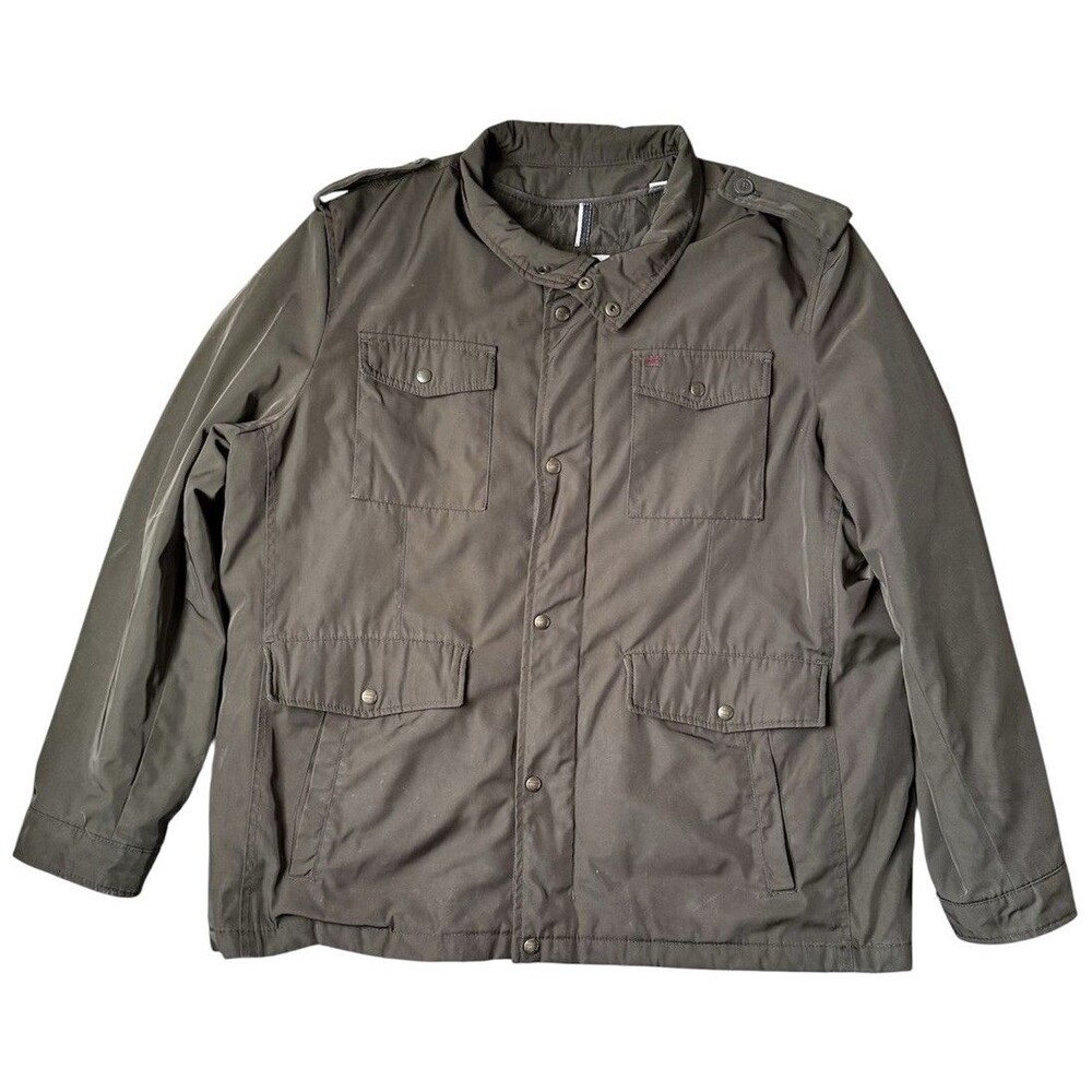 Levis Olive Green Zip Button Front Field Military Jacket Men’s Size XXL